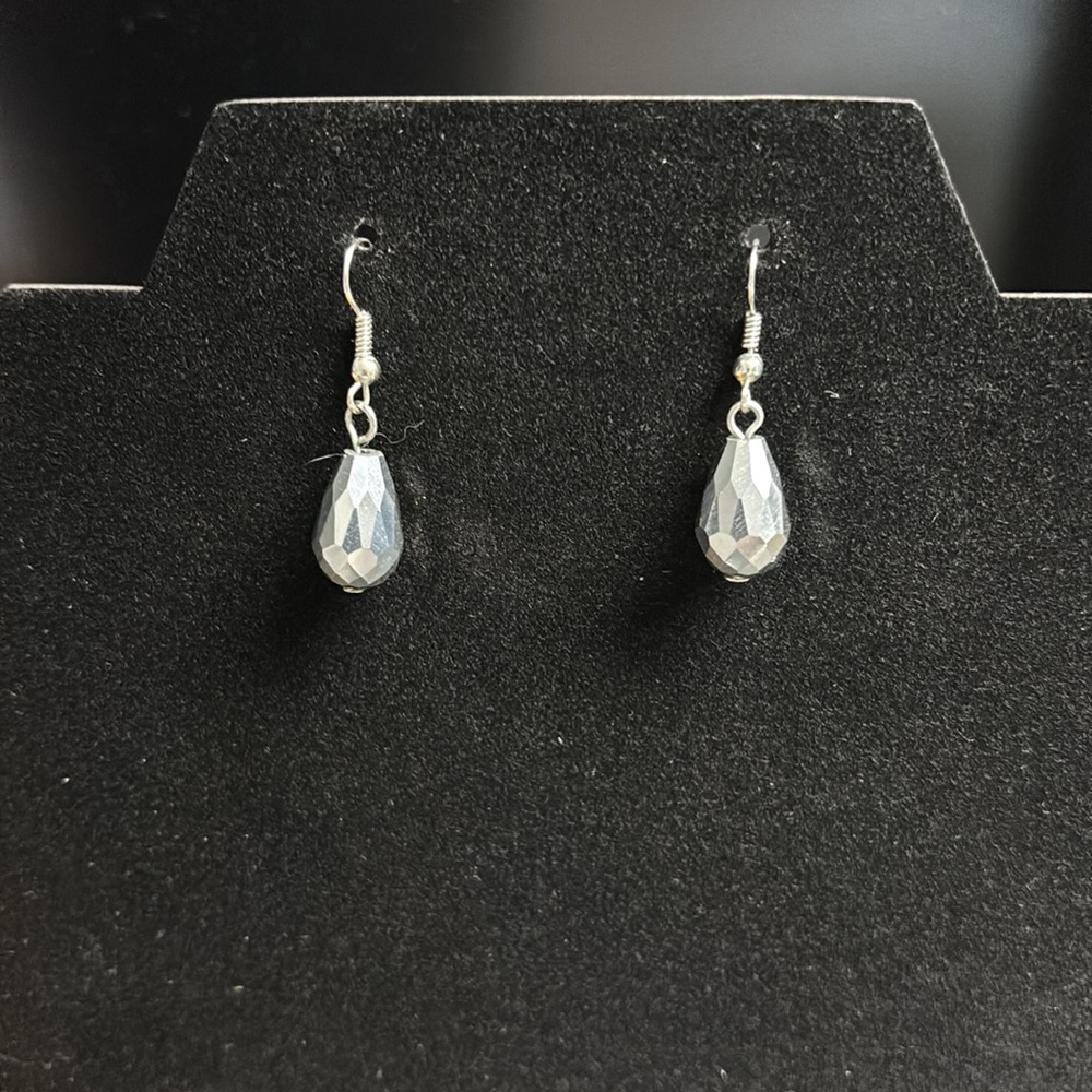 Vintage Gun Metal Shiny Gray Earrings